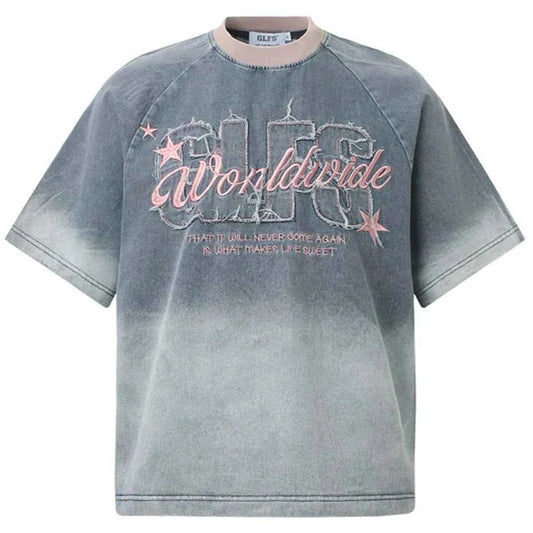 Streetwear Patchwork Denim Oversized T-Shirts