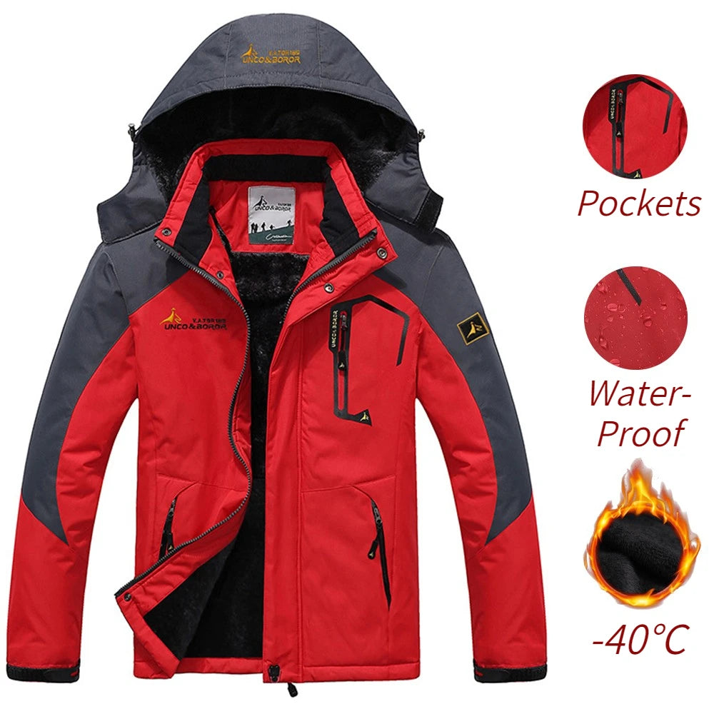 Windproof Fur Coats Military Hooded Anorak Men's Winter Jackets