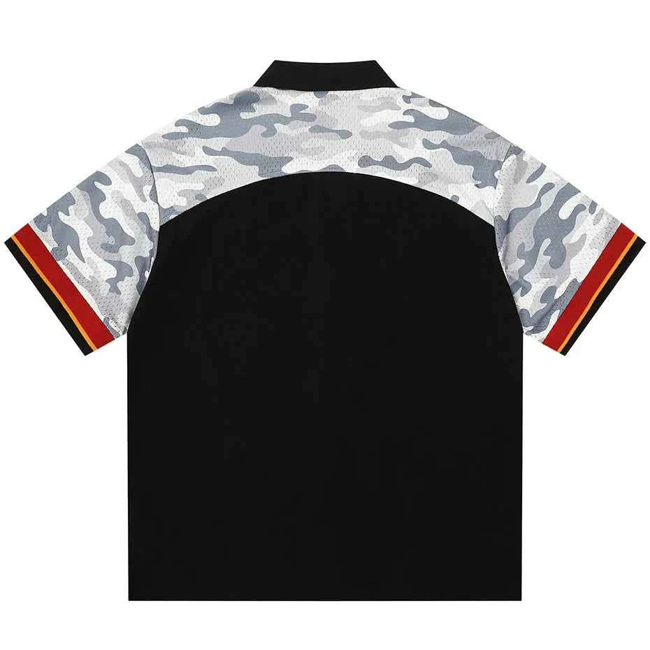 Camouflage Patchwork Streetwear Shirts
