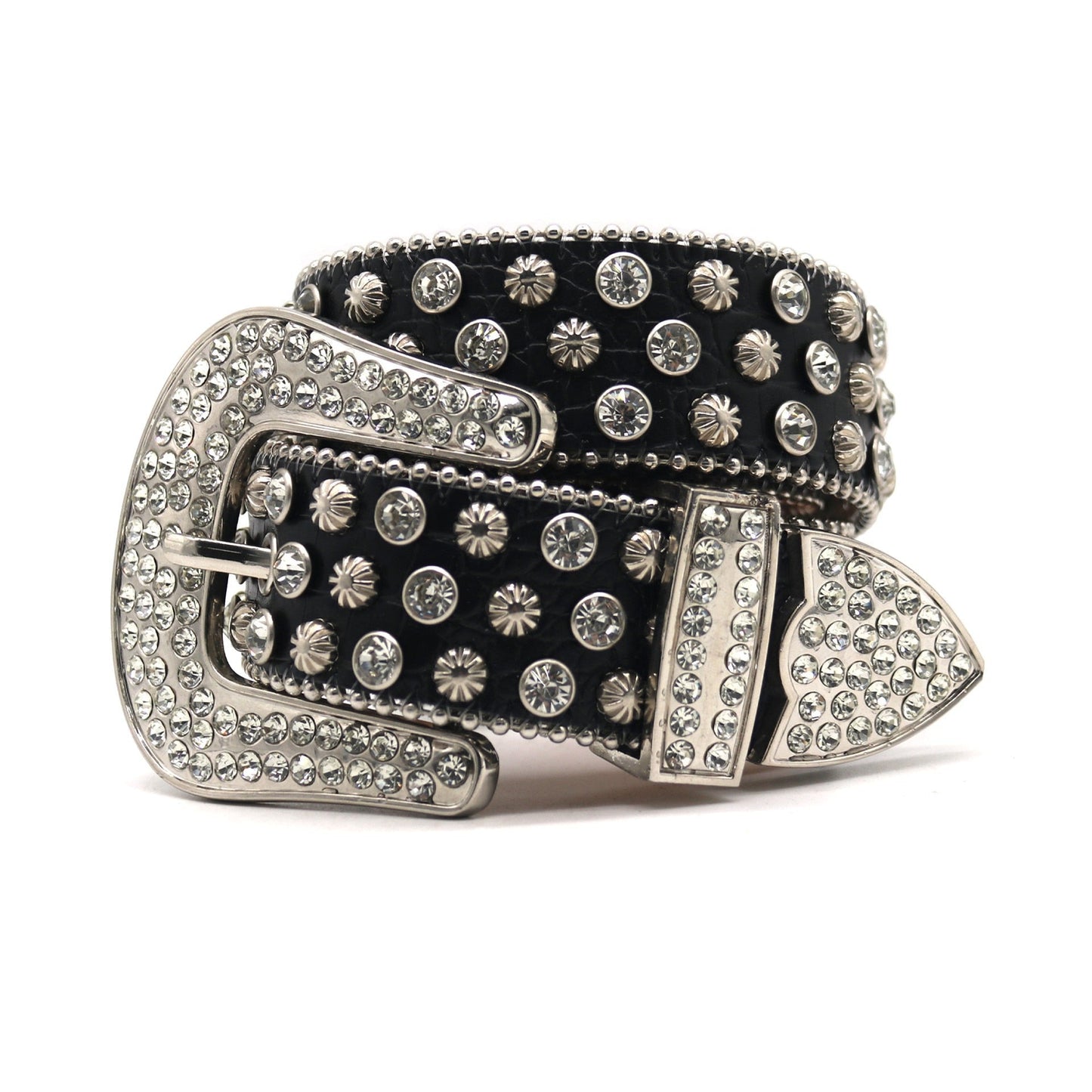 Midnight Spark | Black Rhinestone Belt