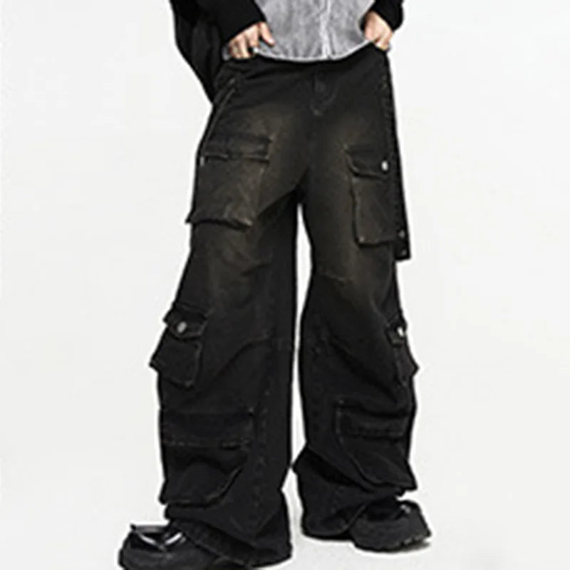 Washed Denim | Cargo Pants