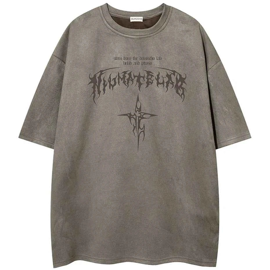 Streetwear Oversized Suede T-Shirt