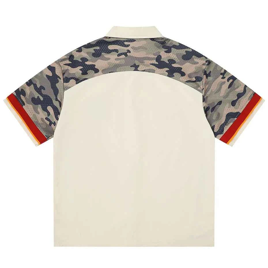 Camouflage Patchwork Streetwear Shirts