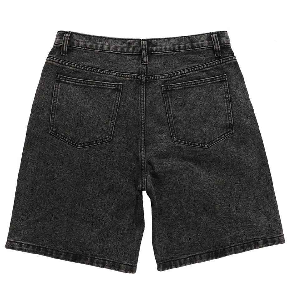 Streetwear Patchwork Oversized Denim Shorts