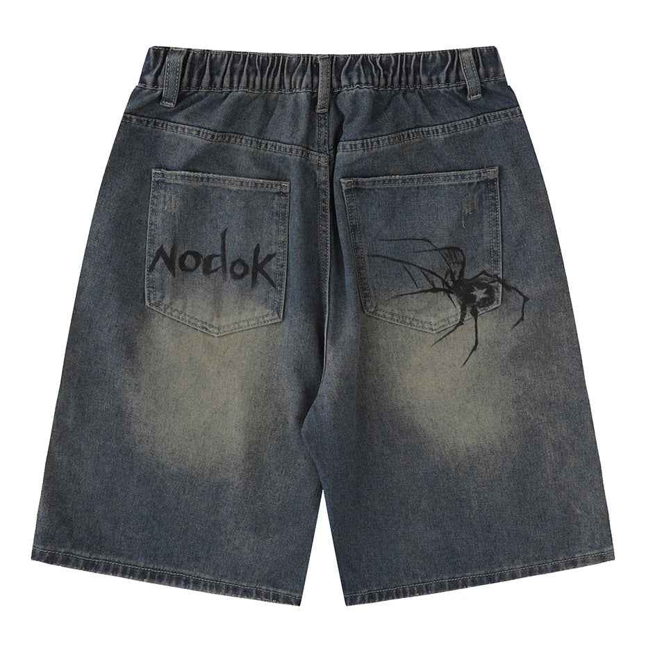 Spider Cobweb Printed Fashion Streetwear Shorts