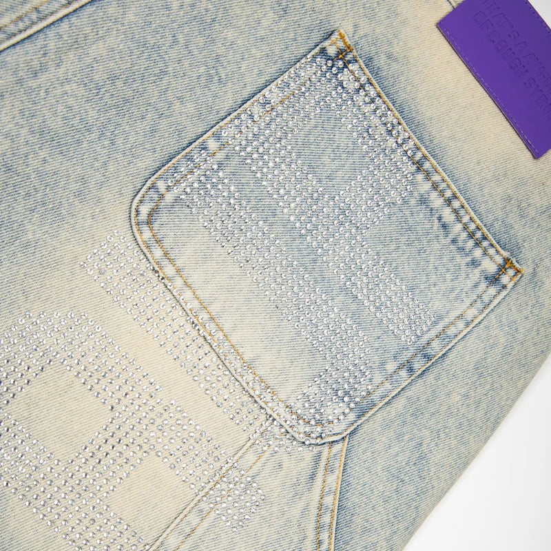 Streetwer Rhinestone Ripped Jeans