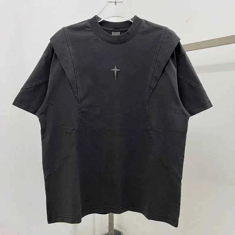 Patchwork Embroidery Unisex Oversized T-shirt
