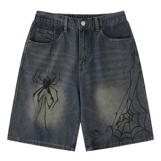Spider Cobweb Printed Fashion Streetwear Shorts