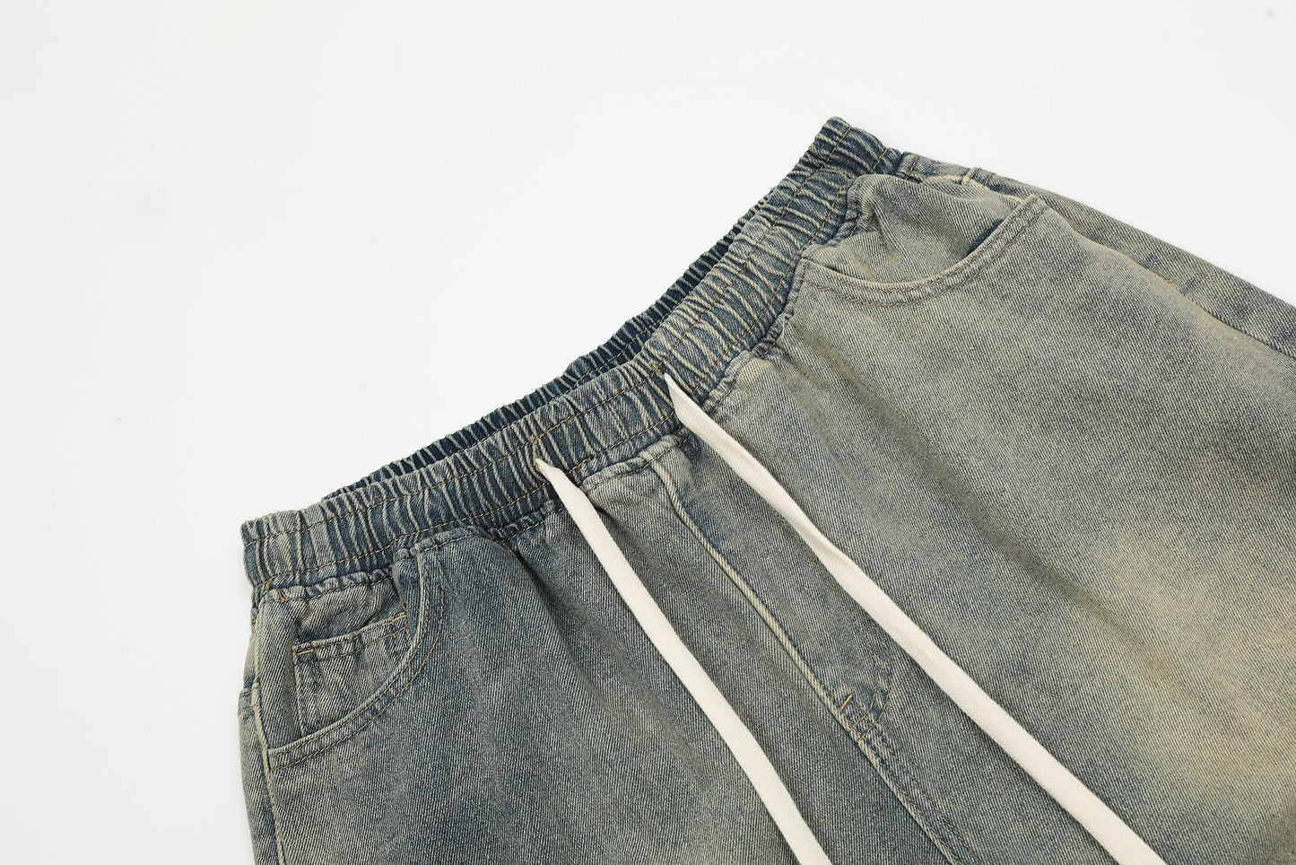 Strap Detail | Washed Denim Shorts