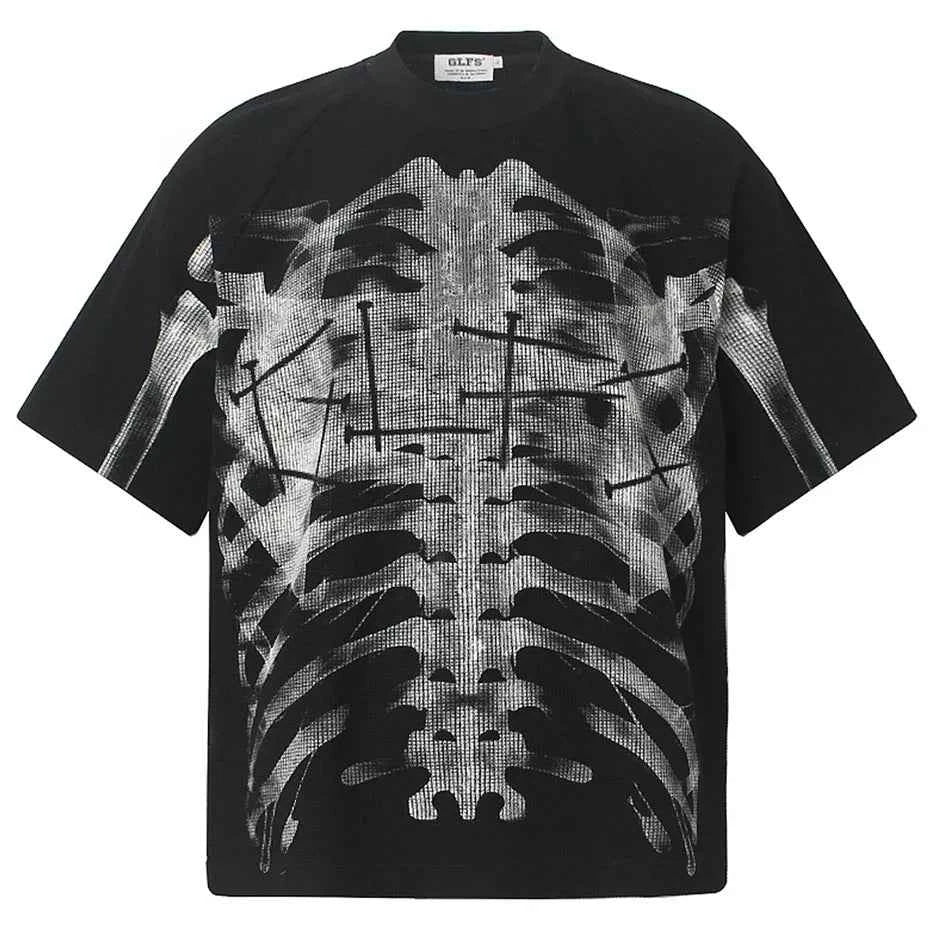 Streetwear Unisex Skeleton Graphic Oversized T-Shirts
