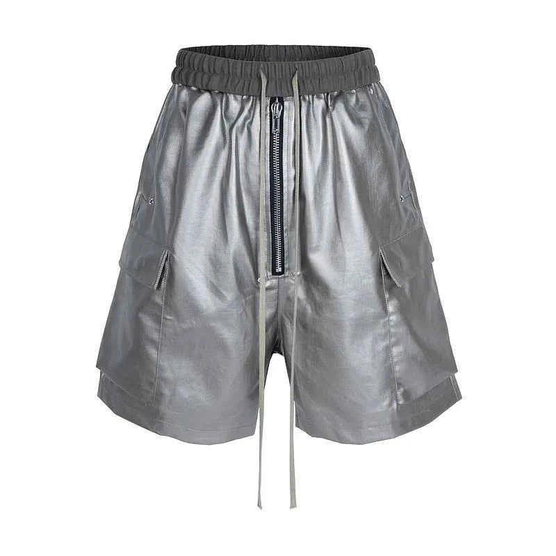High Street Cleanfit Wide Leg Matte Coated Cargo Shorts