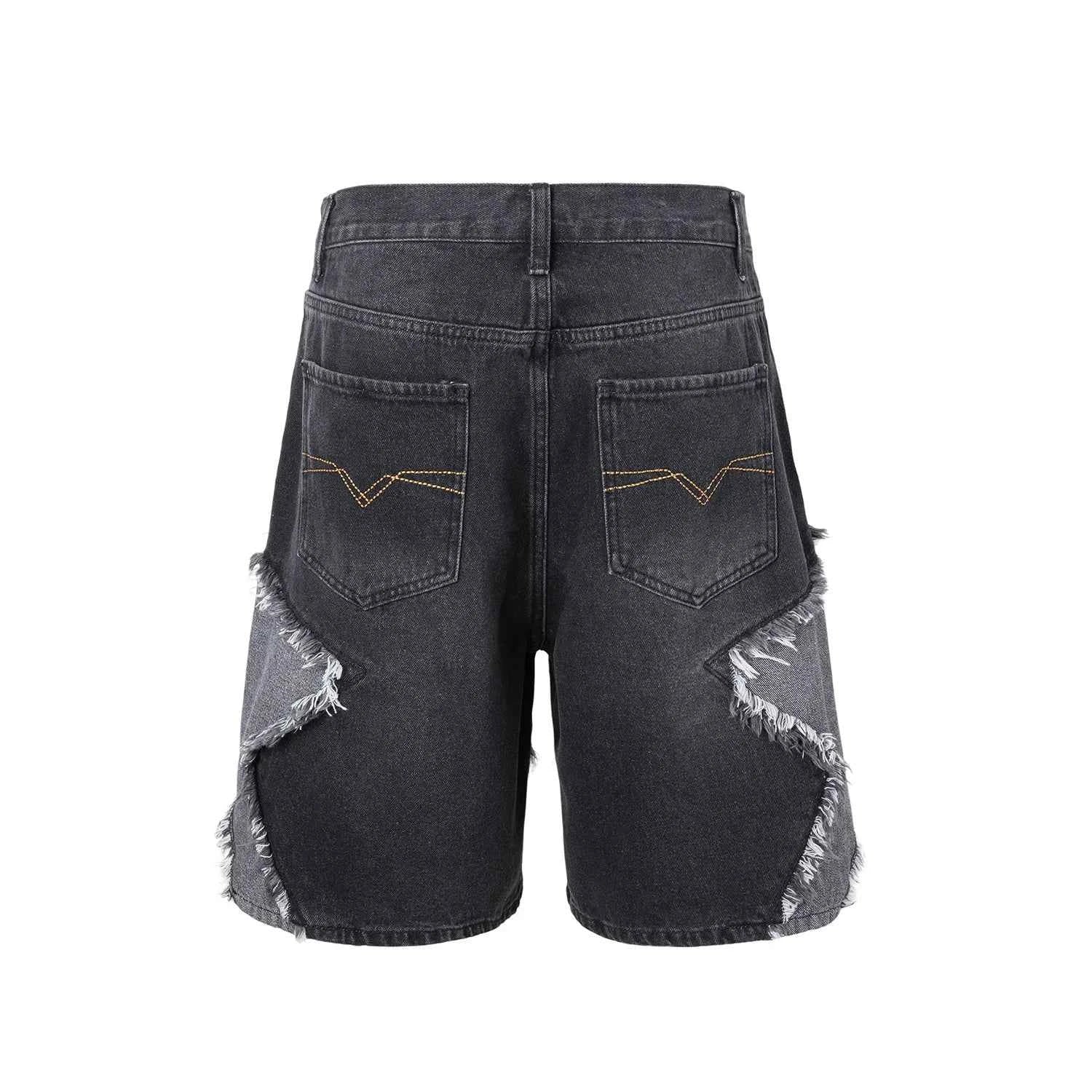 High Street Washed Stars Patchwork Baggy Jeans Shorts