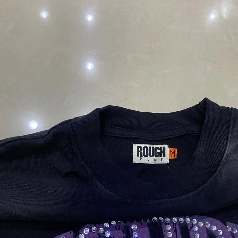 High Quality Heavy Fabric Fashion Loose Casual Rhinestore T-shirts