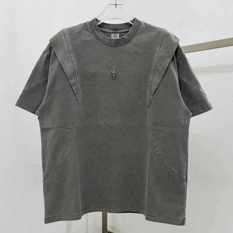 Patchwork Embroidery Unisex Oversized T-shirt