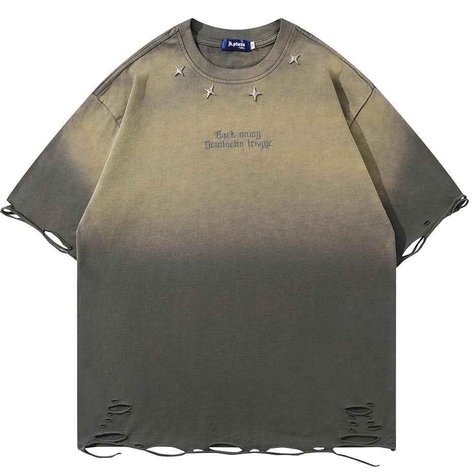 Streetwear Metal Star Oversized Tshirt