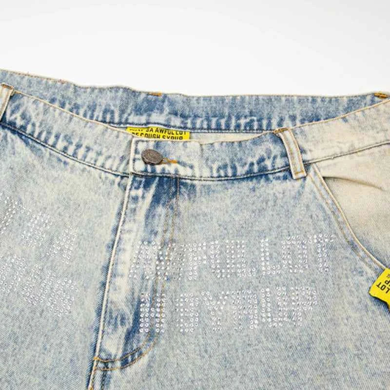 Streetwer Rhinestone Ripped Jeans