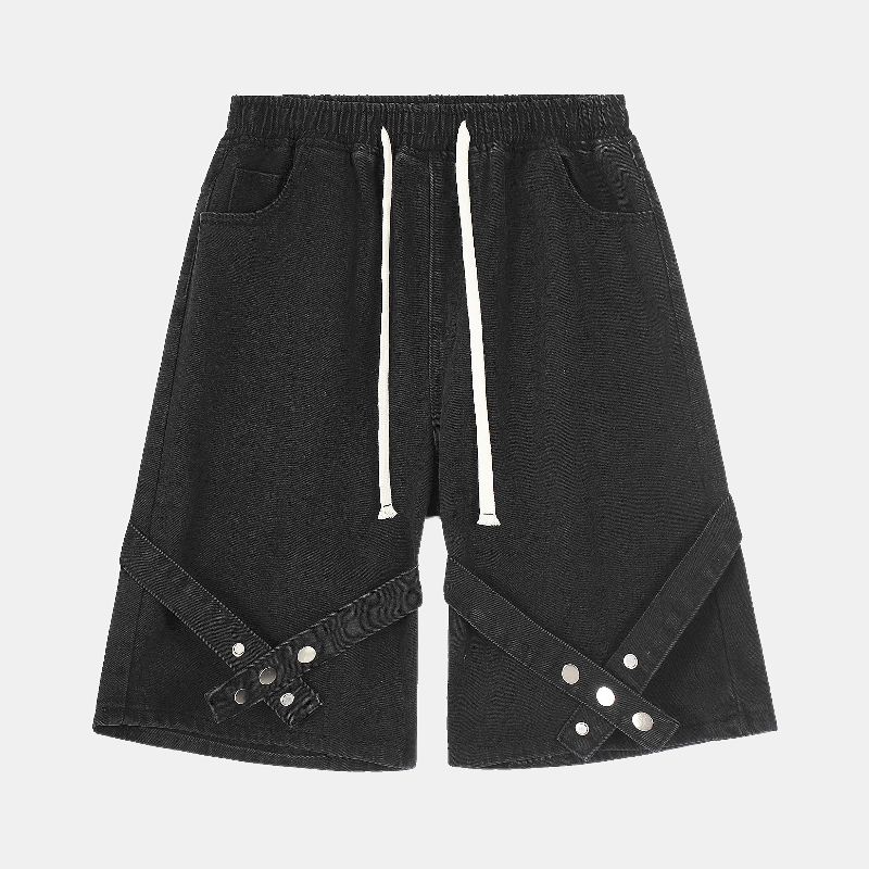 Strap Detail | Washed Denim Shorts