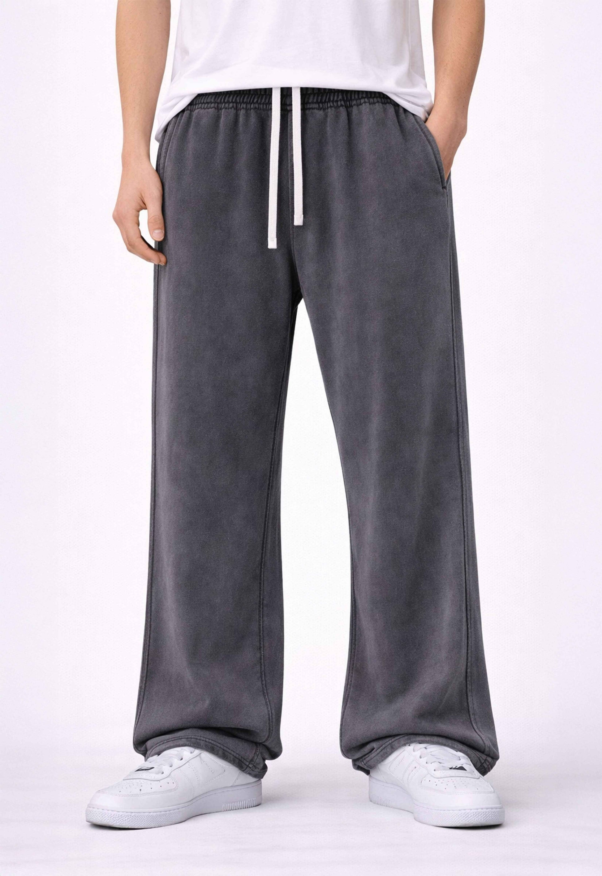 CHARCOAL OVER-DYE SWEATPANTS