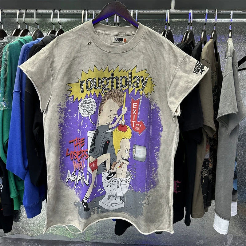 High Quality Heavy Fabric Fashion Loose Casual Rhinestore T-shirts