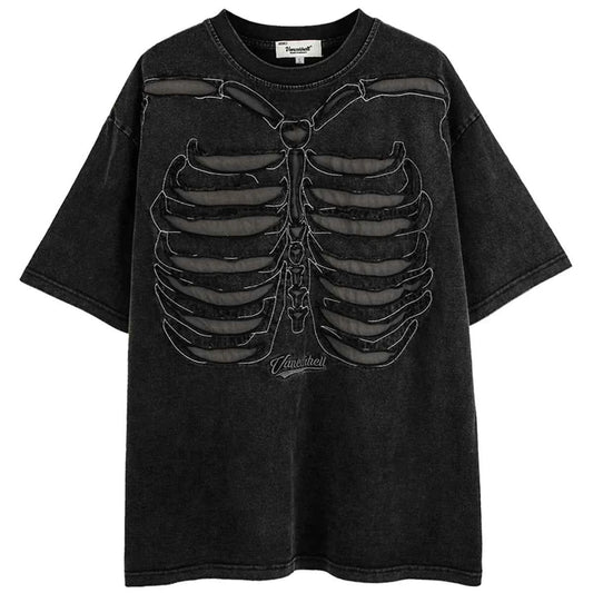 Skeleton Ripped Streetwear T Shirts