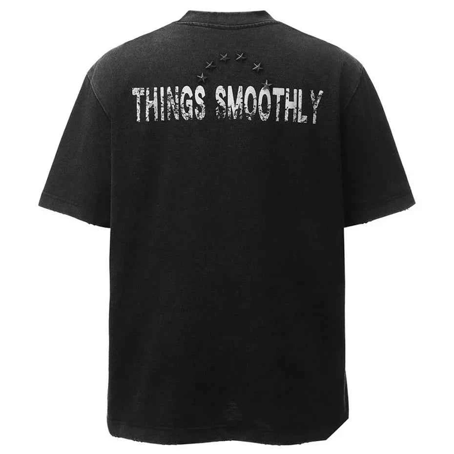 Metal Star Graphic Streetwear Oversized T Shirts