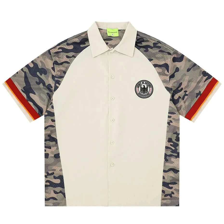 Camouflage Patchwork Streetwear Shirts