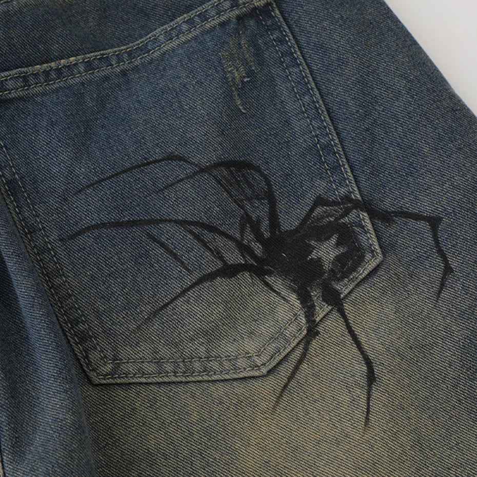 Spider Cobweb Printed Fashion Streetwear Shorts