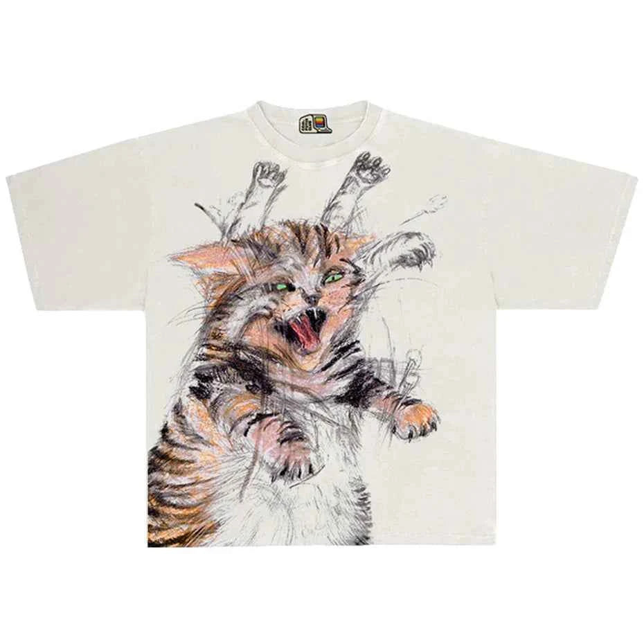 Funny Cats Graphic Oversized Streetwear Unisex T-shirts