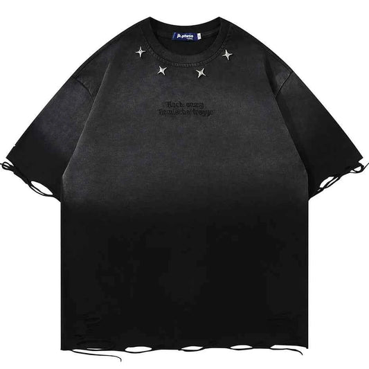 Streetwear Metal Star Oversized Tshirt