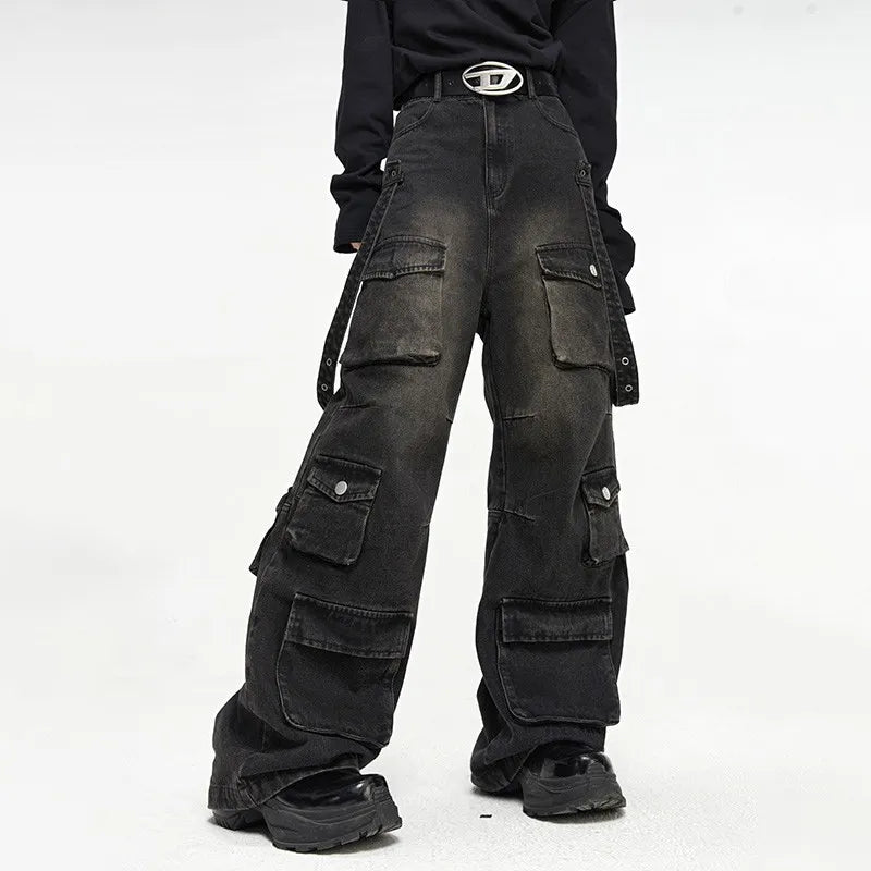 Washed Denim | Cargo Pants