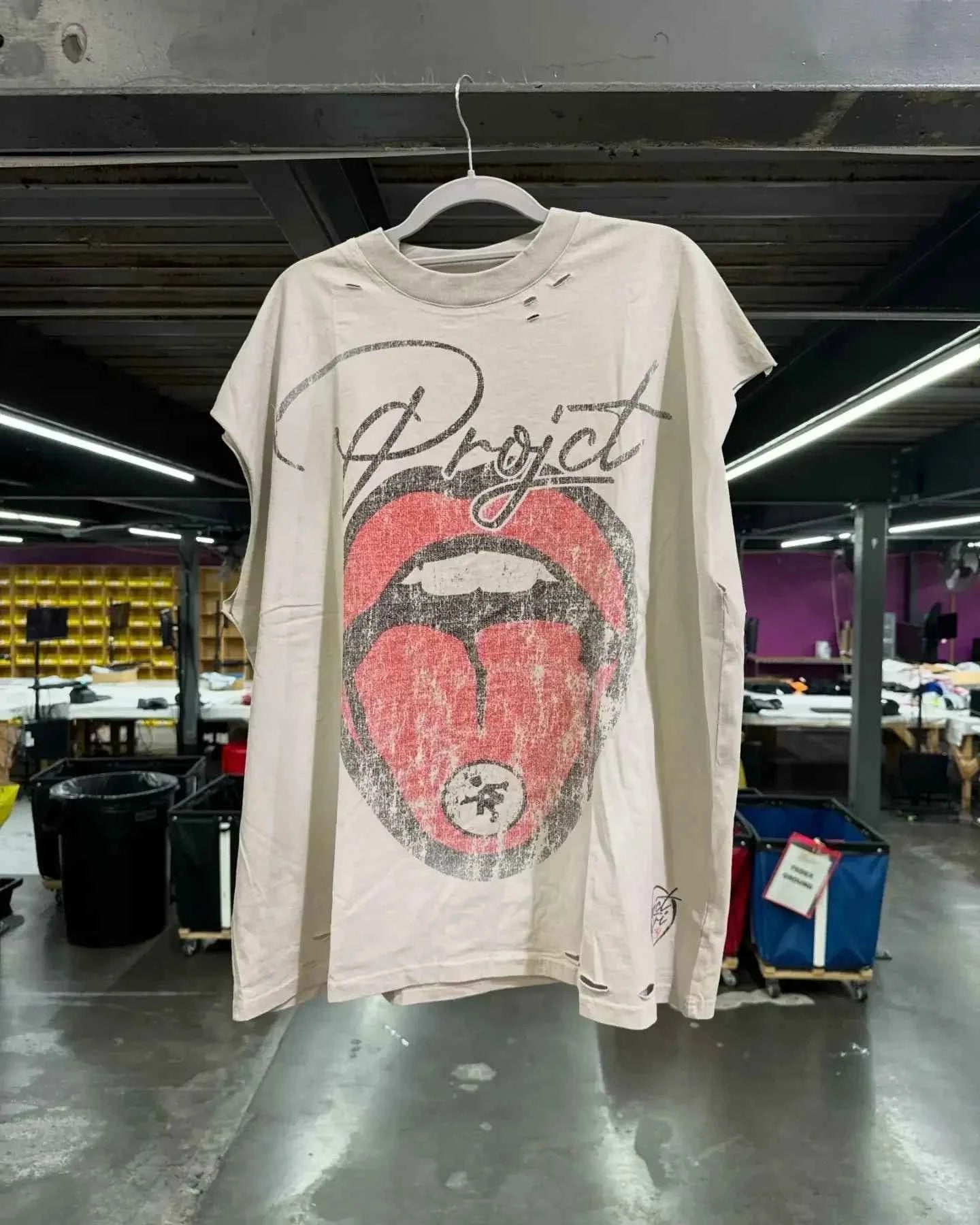 Rockstar Big Mouth Graphic Printed Oversized Sleeveless T-shirt