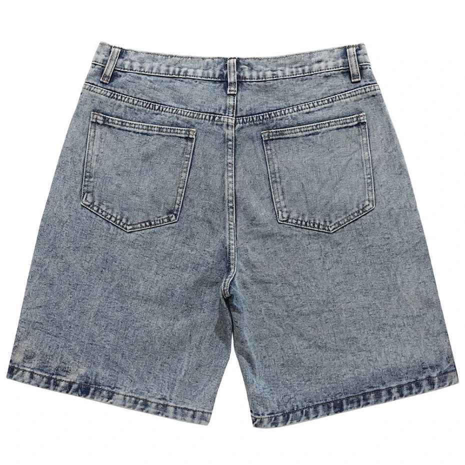 Streetwear Patchwork Oversized Denim Shorts