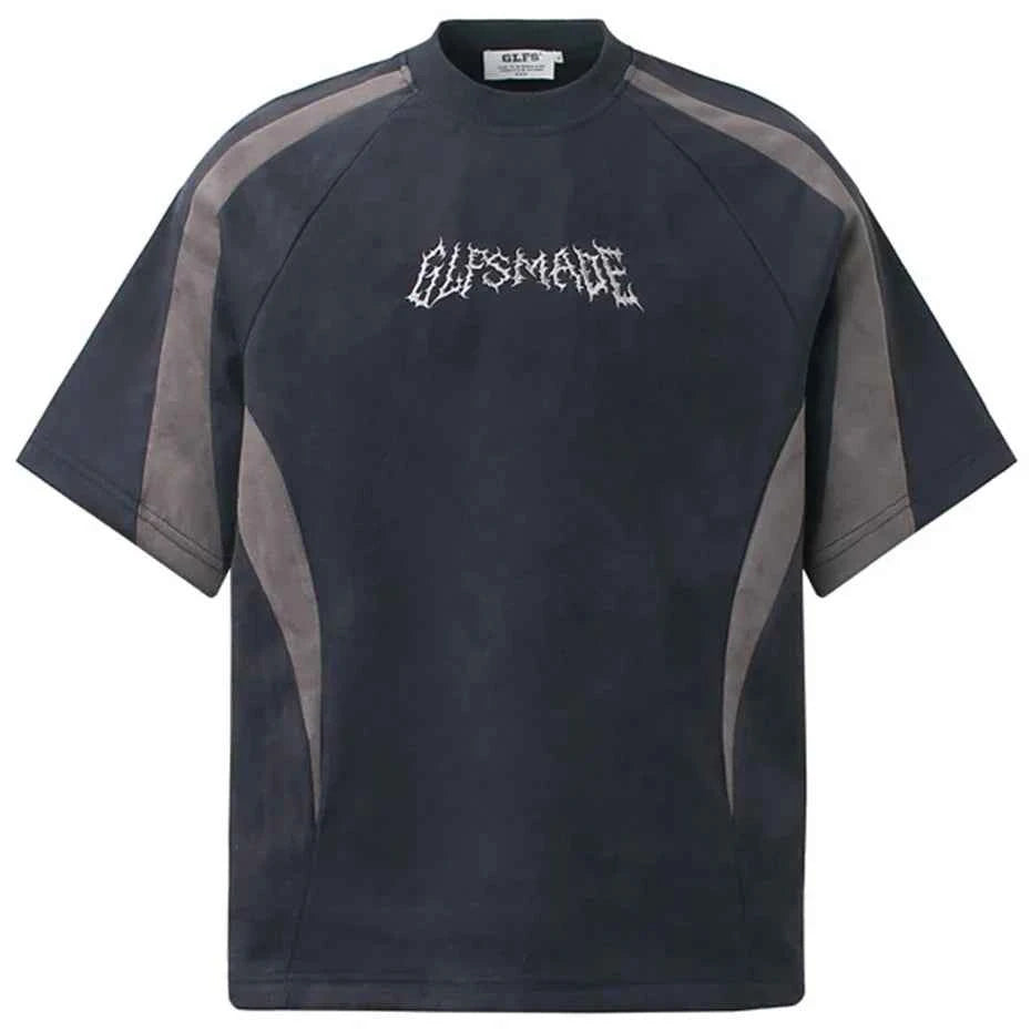 Streetwear Suede T Shirts Patchwork Oversized Hip Hop T-shirts
