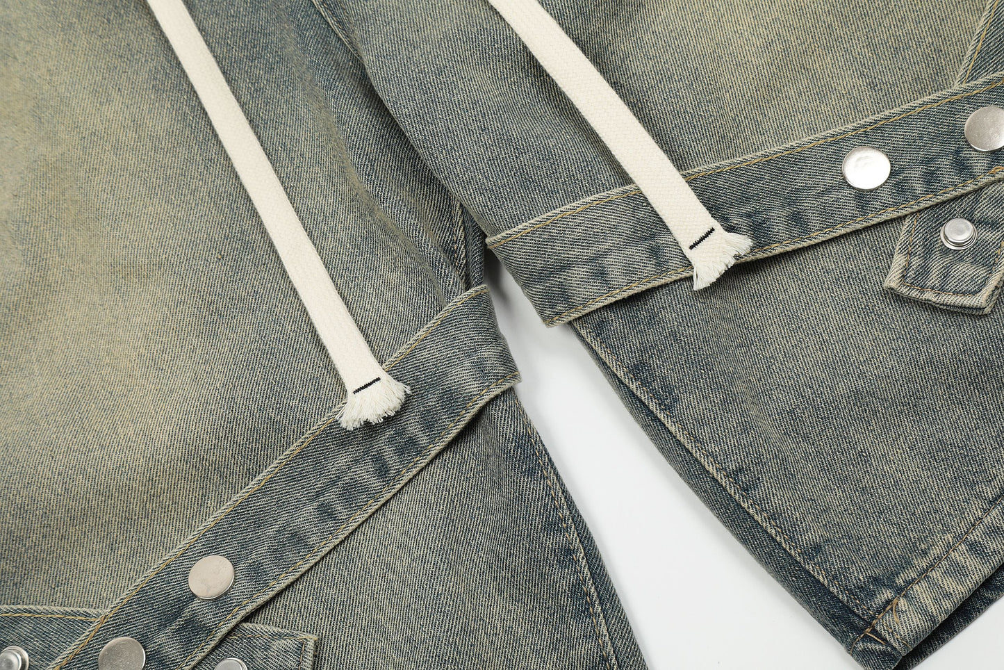 Strap Detail | Washed Denim Shorts