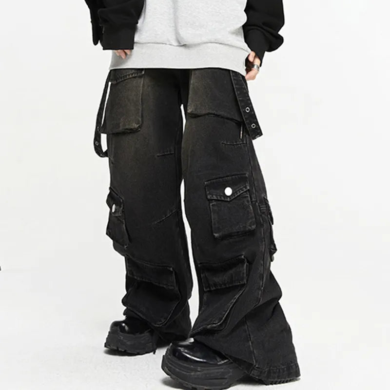 Washed Denim | Cargo Pants