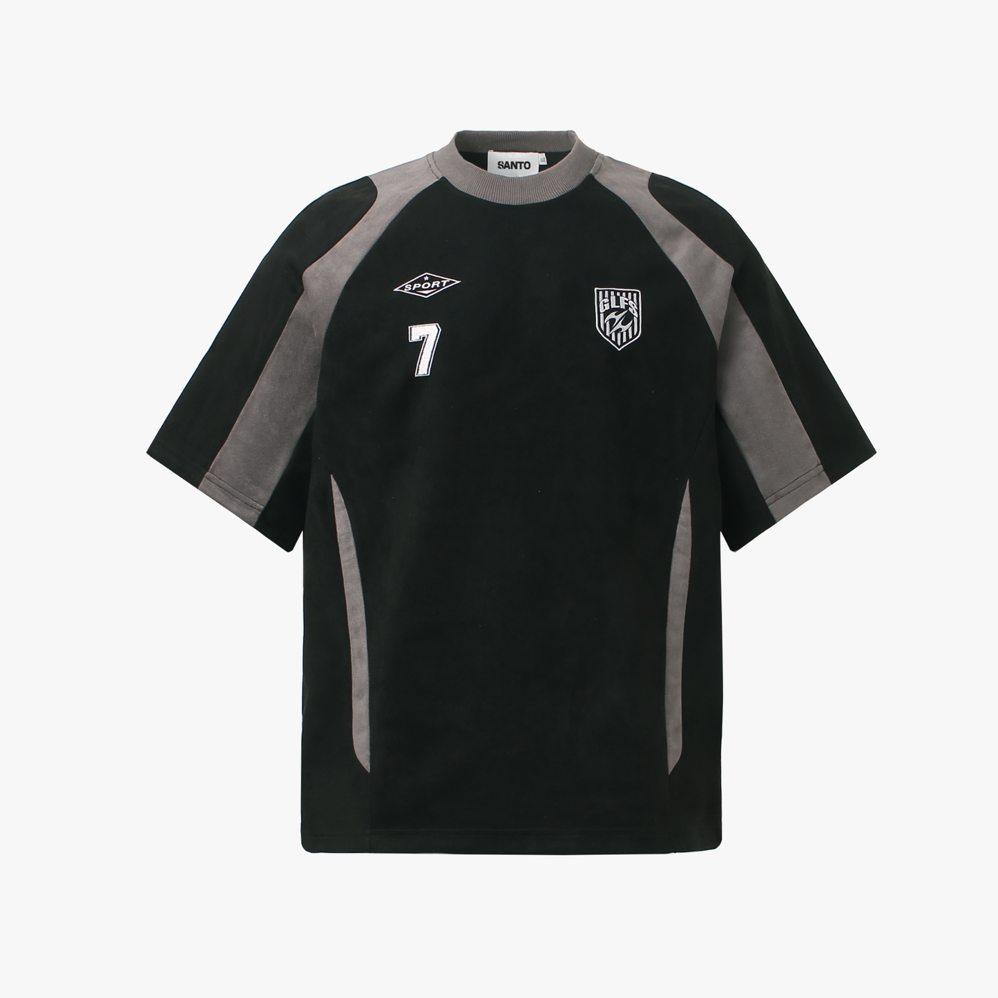 Suede-Touch Embroidered Sport Color-Block T-Shirt