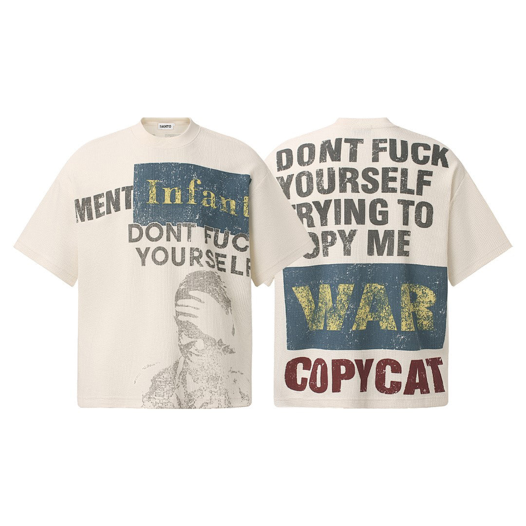 Statement Text Graphic Waffle T-Shirt