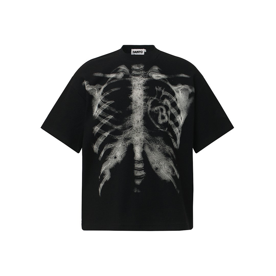 X-Ray Skeleton Graphic Waffle T-Shirt