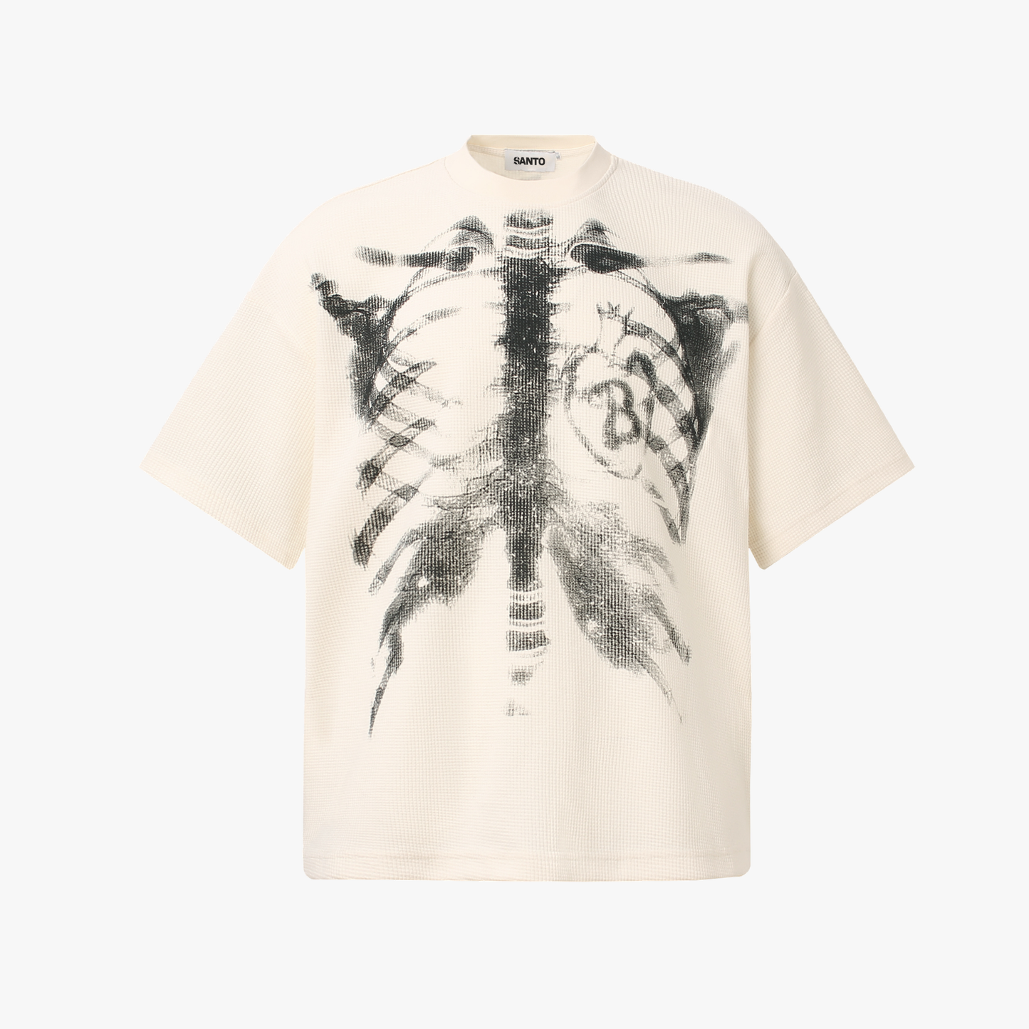 X-Ray Skeleton Graphic Waffle T-Shirt