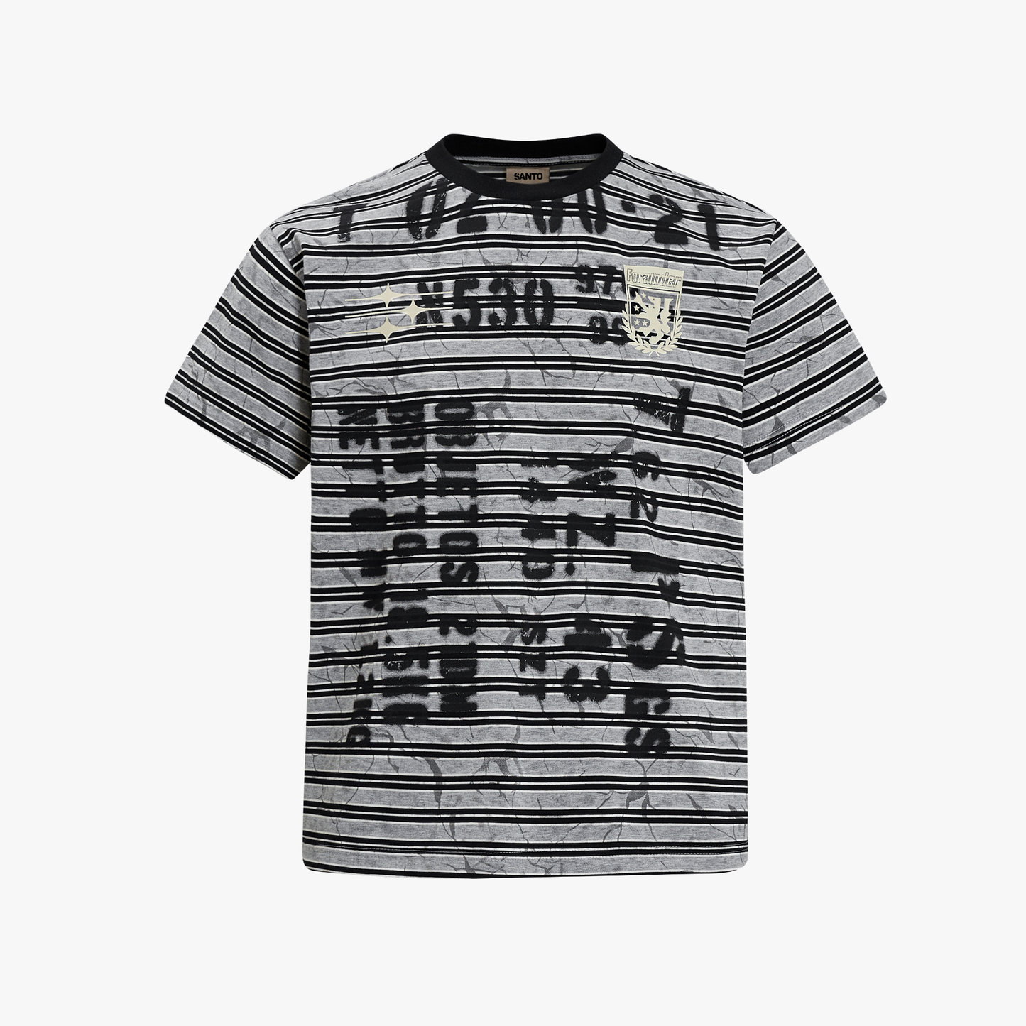 Grunge Striped Distressed Graphic T-Shirt