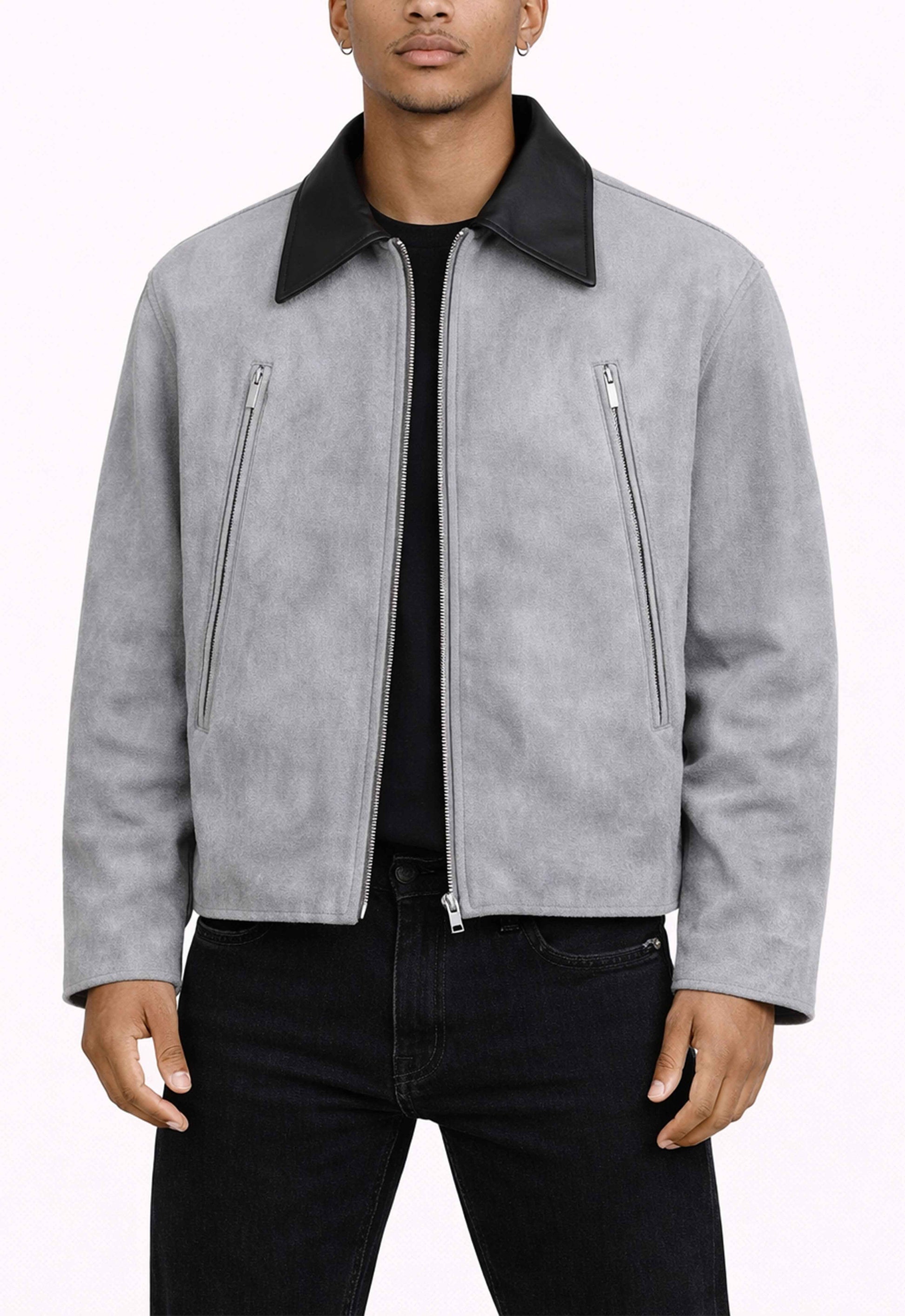 GREY SUEDE WORK JACKET