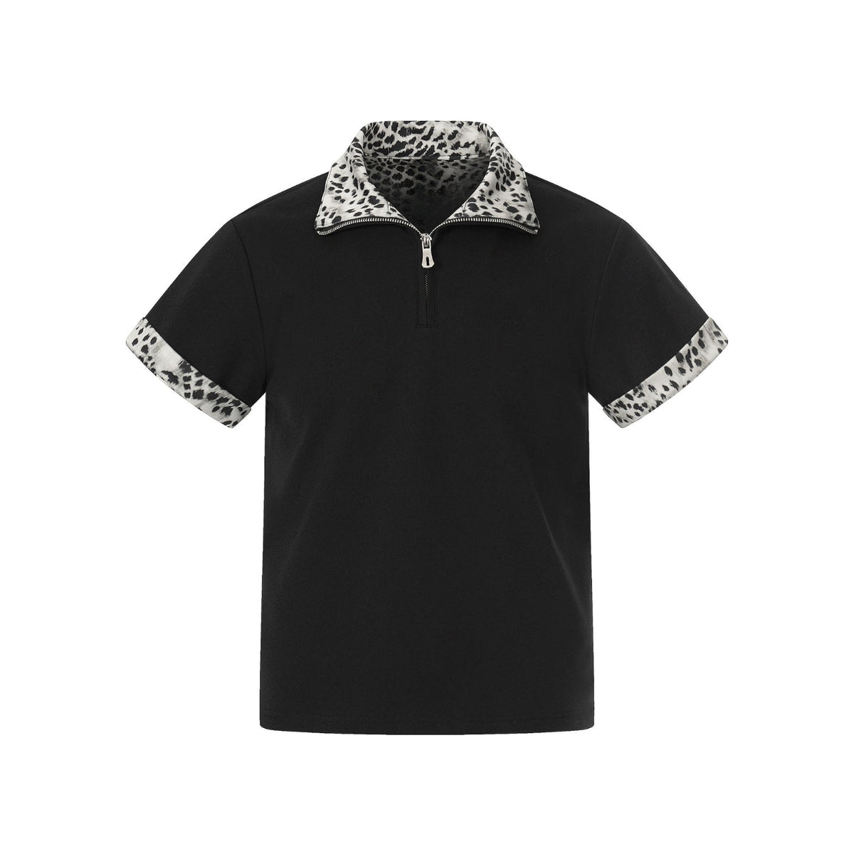 The Arctic Leopard Zip Polo T-Shirt