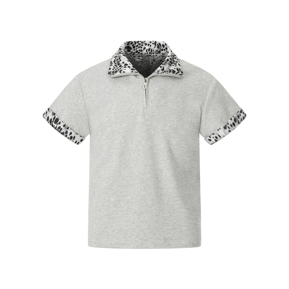 The Arctic Leopard Zip Polo T-Shirt