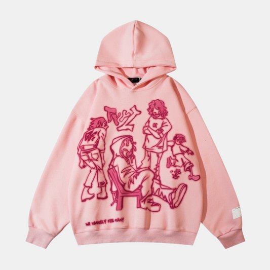 Cartoon Line Character | Graphic Hoodie