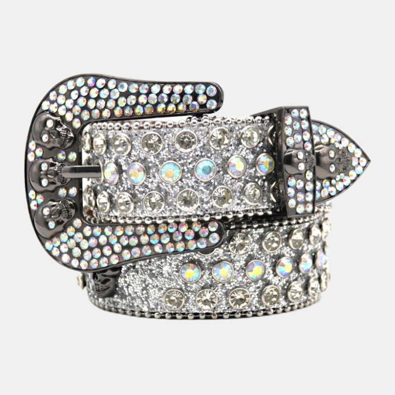 Skull & Diamond | Rhinestone Studded Belt