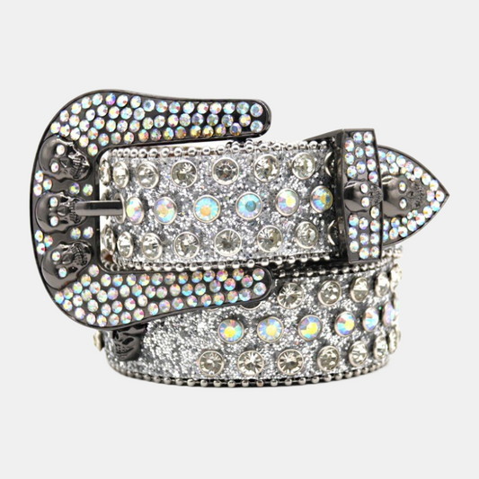 Skull & Diamond | Rhinestone Studded Belt