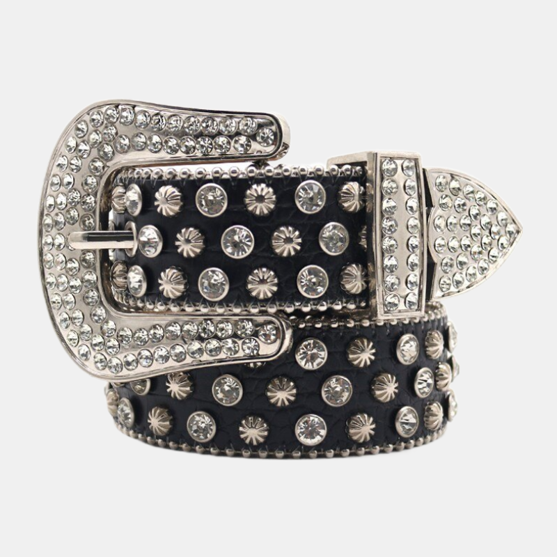 Midnight Spark | Black Rhinestone Belt