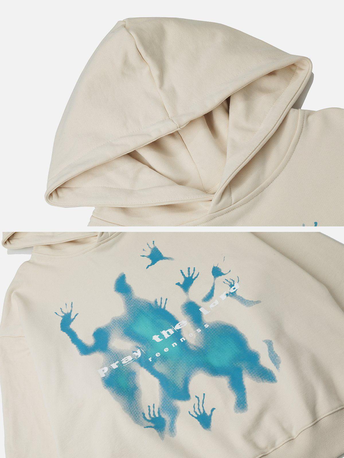 Omygoods Abstraction Shadow Print Hoodie