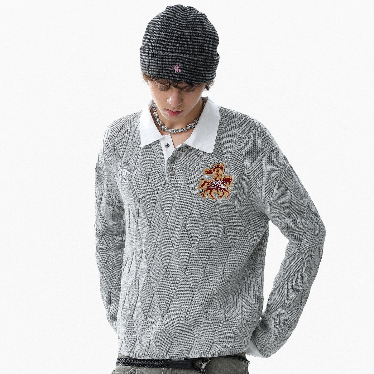 Academy Embroidered | Knit Polo Shirt - OMYGOODS