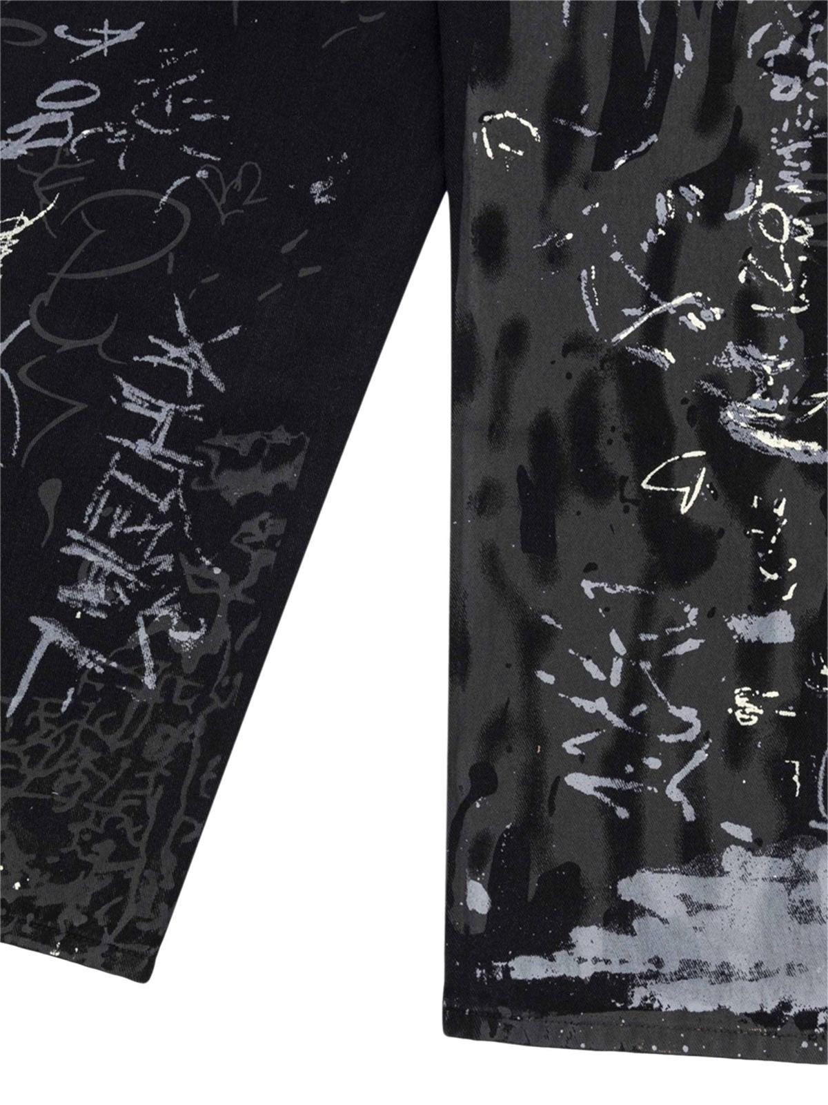 Omygoods American Graffiti Letter Print Jeans